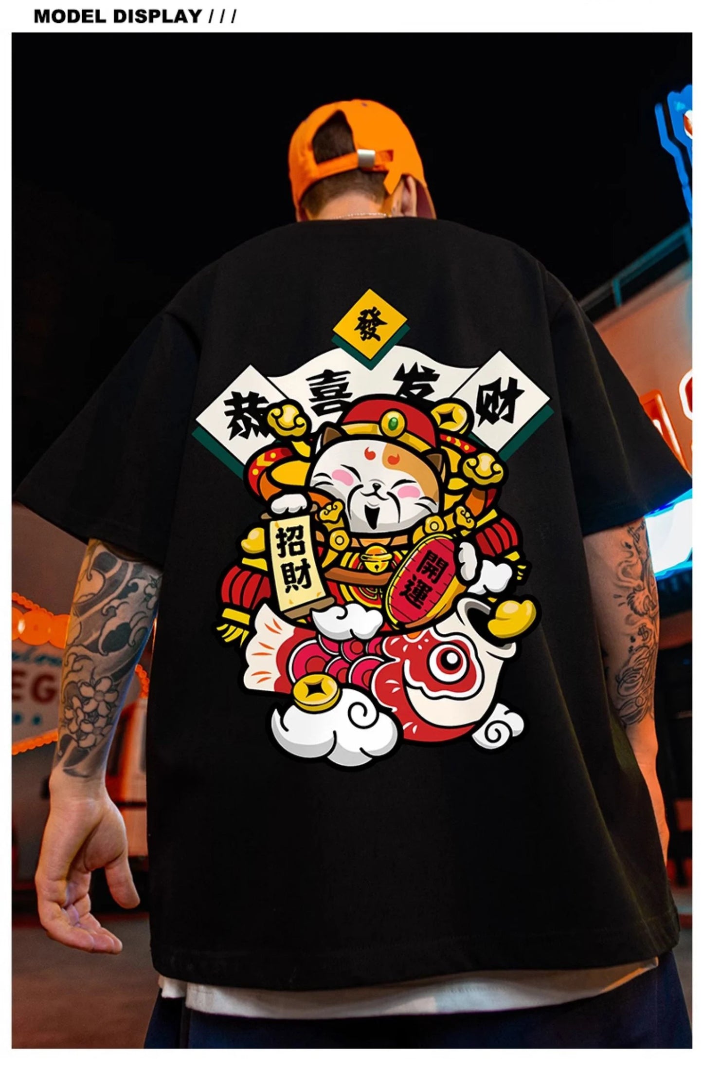 Glitchcore Chrome print – Chinese God Of Wealth Printed T Shirts For Men Creativity