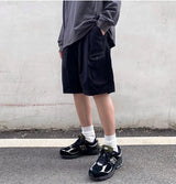 2023 Summer Retro Casual Overalls Japanese Loose All-match Casual Shorts Men Boutique Clothing Clothes for Teenagers SimpleStyle
