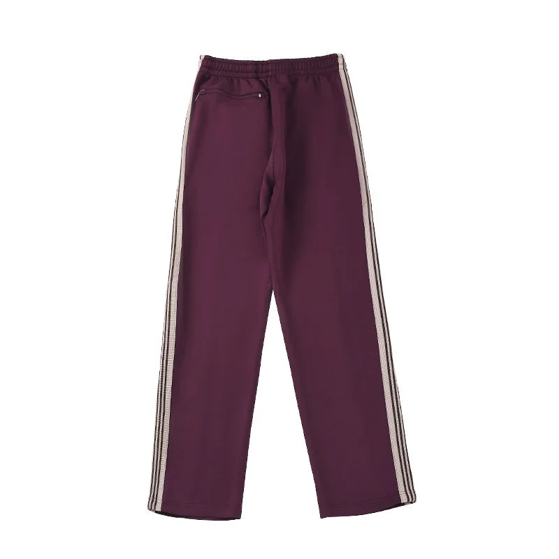 rose red embroidery pants casual men woman loose retro side edge weaving sweatpants trousers straight leg pants unique joggers style 4925
