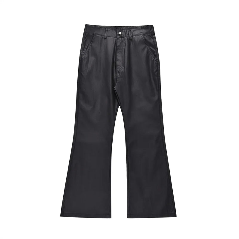 men japanese streetwear fashion vintage hip hop punk gothic cleanfit black coated flare pant man trousers unique default style 1377