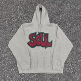 Autumn Winter Ins American Retro Letter Couple Hooded Sweatshirt Trend Y2K Niche Thickened Men's and Women's Hoodie Tops Jacket