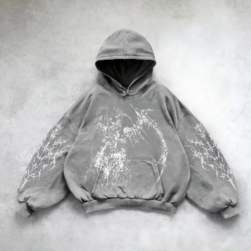 Oversized Sweatshirt Shining Angel Hoodies Women Goth New Couples Goth