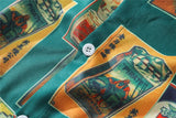 Dark Icon Vintage Printed Shirts Men Turn-down Collar Men's Shirt Streetwear Shirts for Man