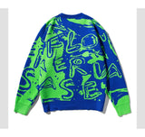 rainbowtouches mens sweater street wear cartoon printing graffiti pullover vintage knitted sweater couples spring and autumn high quality cotton pullover, oversized graphic print design, urban wear with bold artwork