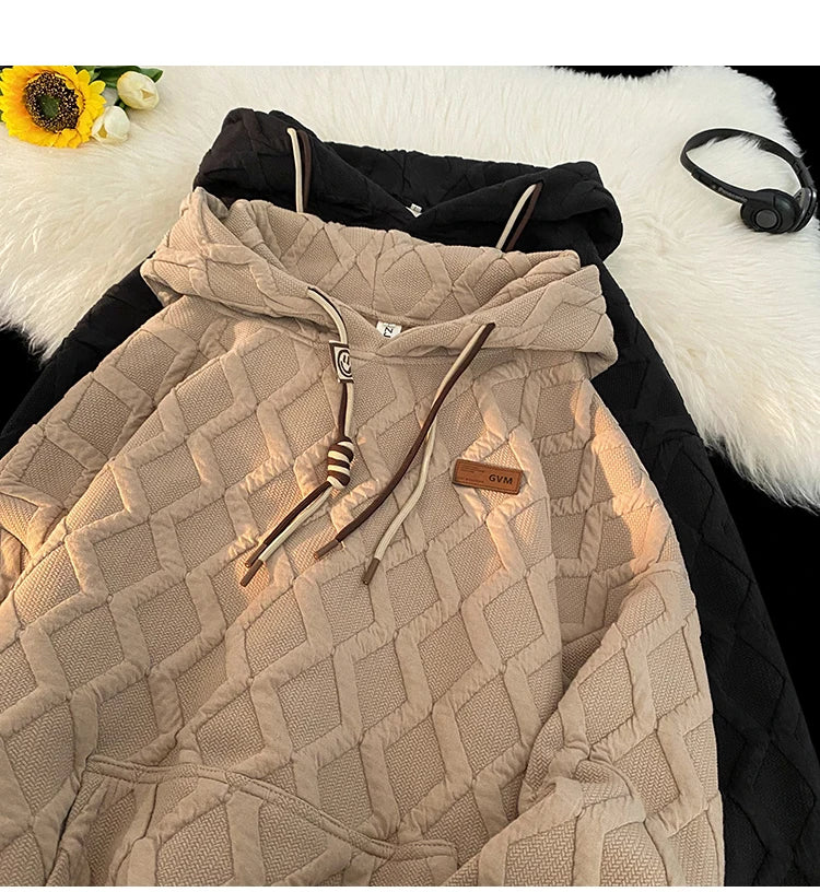 2024 New Mens Hoodie Fashion Korean Casual Loose Hooded Shirt Large Si