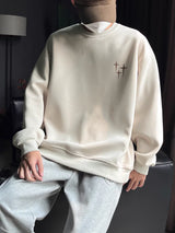 Trendy Korean Personalized Street Sweatshirt Men American Fashion Brand High Street Hip Hop Letter Round Neck Long Sleeved Top