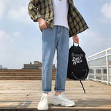 2023 summer jeans men loose straight korean style trendy comfortable casual all match student casual pants mens wide leg pants vintage washed jeans
