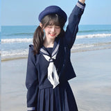 Navy Sailor Outfit Japanese Style School Uniform Skirt Girls JK Uniforms Student Sailor Dress Korean Student Seifuku COS Costume