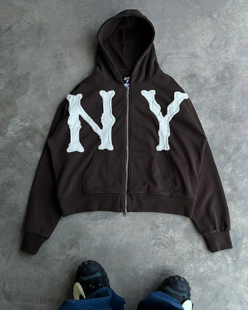 Winter American Gothic Men's Personalized Hooded Sweatshirt and Sweatpants Two-piece Set Trendy Y2K Niche Sports Men's Top