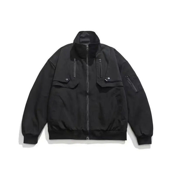 techwear zip bomber, urban fashion, for men, fall streetwear outfit, oversized style, layered fashion, modern aesthetic, graphic detail