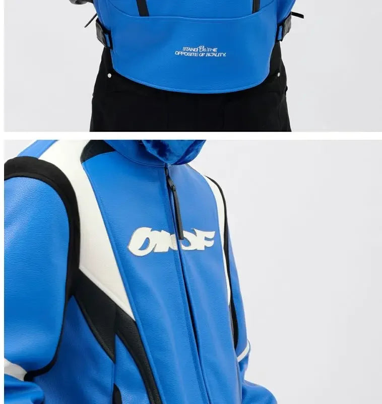 American Pioneer Motorcycle jackets Windproof Oversized Loose coat men winter Leather jacket Clip Racing Suit new men clothing