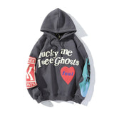 Hoodie Harajuku Letter Flame Foaming Retro Cartoon Round Neck Sweatshi