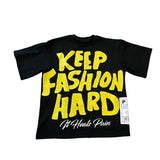 Trapwear Graphic tee – Harajuku Hip Hop Retro Letter Cross Print Oversized Short Sl