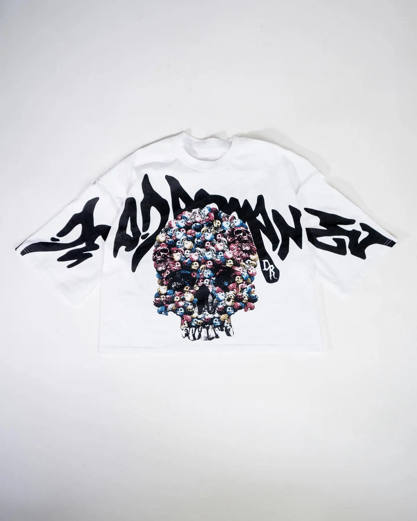 Y2k Chrome logo – Street Hip Hop Clothing Gothic Devil Pattern Print Oversized