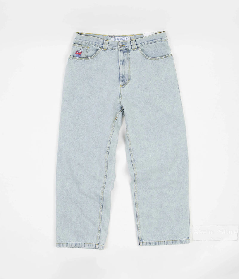 y2k gothic polar big boy baggy jeans cartoon embroidery streetwear mens womens fashion denim pants hot sell wide leg trouser unique jeans style 4842