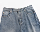 2024 european and american patchwork washed wide denim jeans y2k street wear splicing patches damaged flare pants jeans for men unique jeans style 268