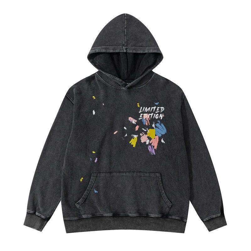 glitchcore barcode glitch featuring rainbowtouches washed hoodie vintage men high street printing fashion hip hop unisex hoodies loose casual mens clothing