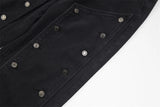 detachable button black washed baggy jeans for men straight harajuku ropa hombre loose denim trousers oversized cargo pants unique cargo style 614