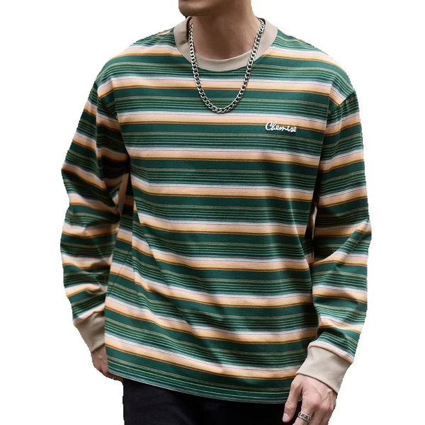 Gothic Melting smiley – Men Retro Fashion Streetwear Loose Casual Long Sleeve Plus S