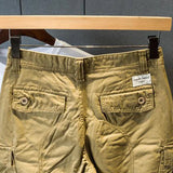 multi pocket cargo shorts mens casual all match loose feet summer ins trend five point pants straight denim pants streetwear unique cargo style 3409
