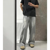 autumn mens high street pleated straight pants korean fashion elastic waist pockets trousers y2k vintage pantalones hombre unique default style 735