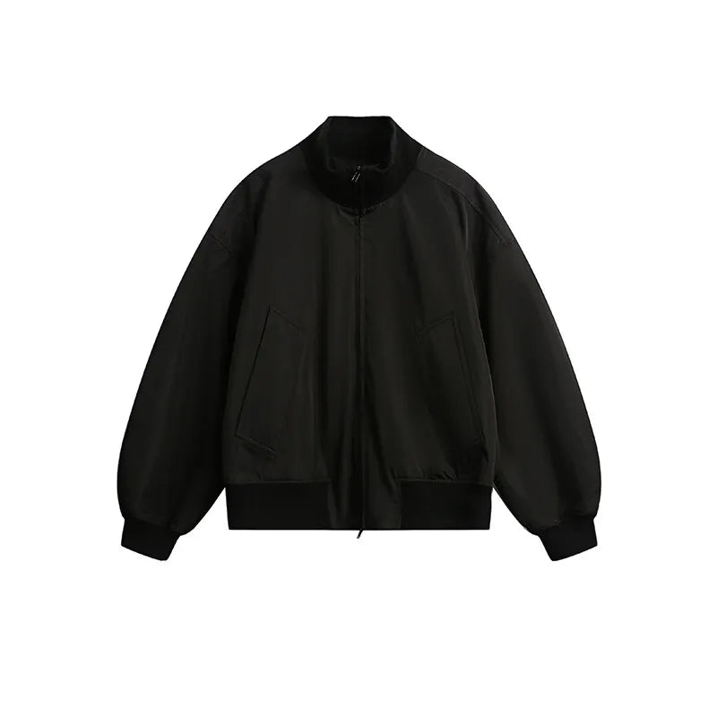 checkered varsity bomber, high-street look, men's streetwear fashion, trendy oversized fit, urban techwear design, modern hip