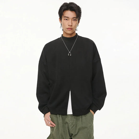 Stand Collar Half Zipper Pullover Casual Sweatshirt Men Women Streetwe