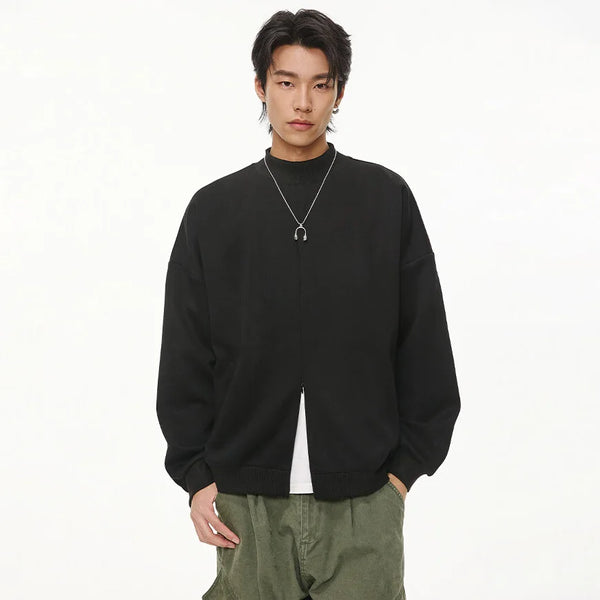 Stand Collar Half Zipper Pullover Casual Sweatshirt Men Women Streetwe