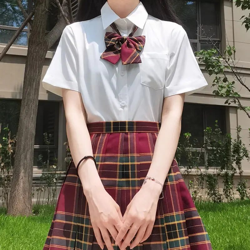 Jk Uniforms Gyaru School Uniform for Girl Student Pleated Skirt Uniform Set Women Short Sleeve Bow Tie Seifuku Japanese Style