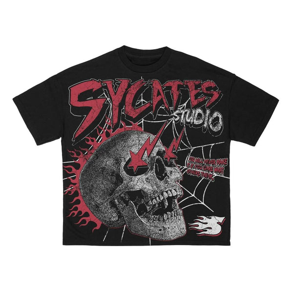 Skatercore Vintage print – Y2K Womens Clothing Short Sleeve T Shirt Round Neck Oversize