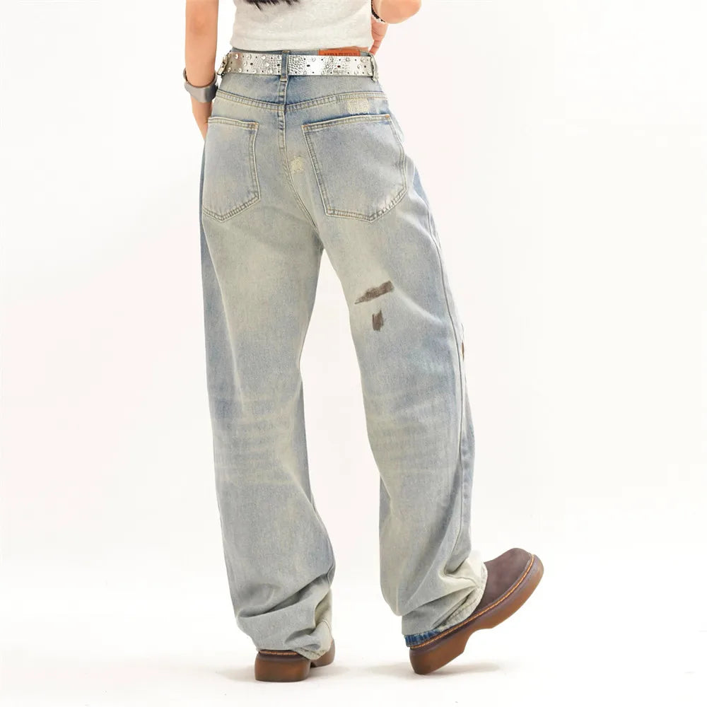 mens fashion ripped jeans blue straight baggy jeans trousers luxury loose casual distressed denim pants male 1 ripped baggy denim