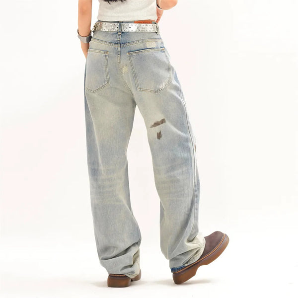 mens fashion ripped jeans blue straight baggy jeans trousers luxury loose casual distressed denim pants male 1 ripped baggy denim