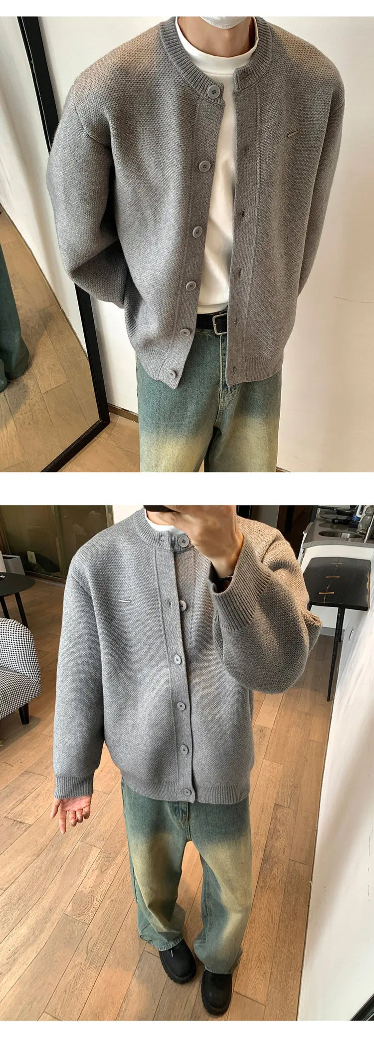 minimalist knit hoodie, photo-ready knit, unisex oversized techwear hoodie for men street style