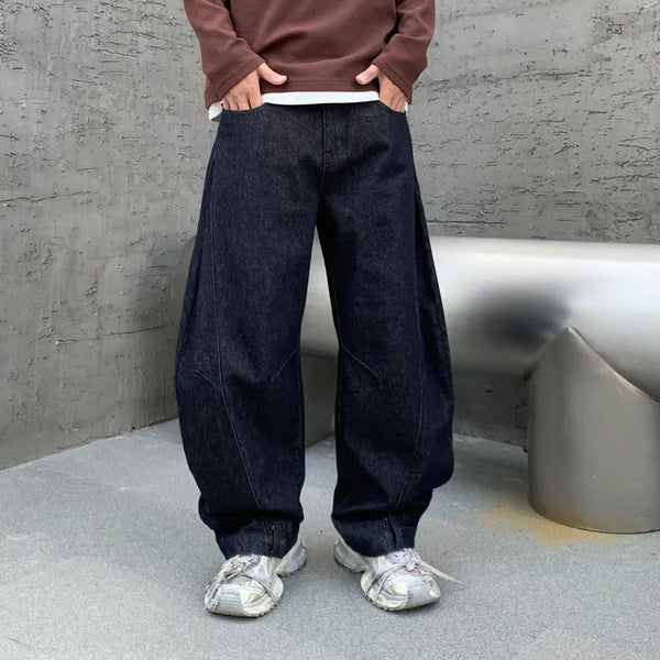 men denim streetwear fashion brand hip hop loose casual wide leg cargo harem jeans pant cityboy y2k baggy jeans trousers multi-pocket cargos