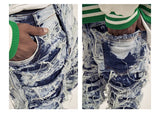 men distressed ripped destroied denim jean pants new fashion patchwork biker jeans streetwear slim pants jogger y2k men s jeans unique joggers style 4016