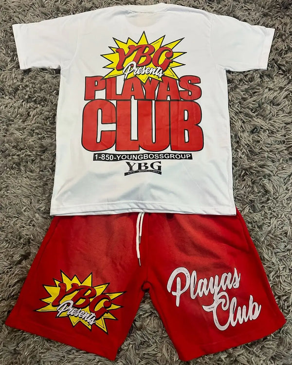 Grunge Oversized shirt – Ybg Playas Club Set Two Piece Set Graphic T Shirt Short Jean