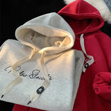 Men Hoodie Letter Printed Long Sleeve Autumn Sweatshirts Goth Fashion Y2K Vintage Hoodies Streetwear Fleece Pullover