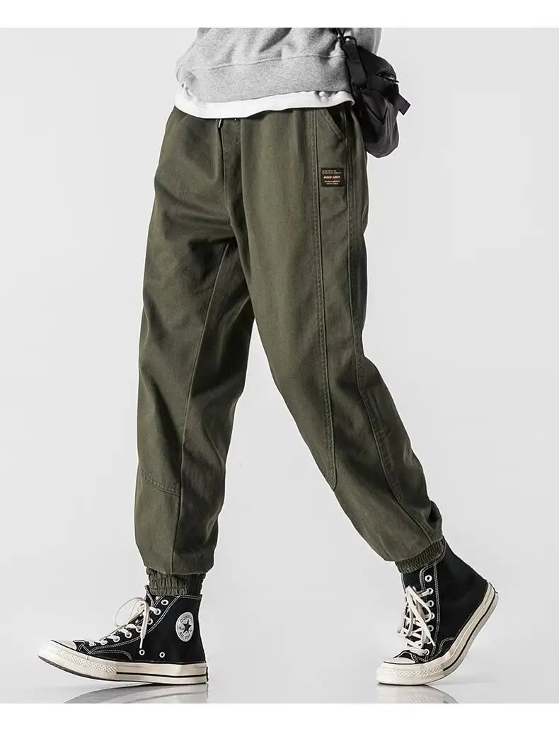 2024 autumn mens khaki cargo pants korean slim fit sports pants harajuku high street sweatpants casual mens clothing new unique joggers style 4382