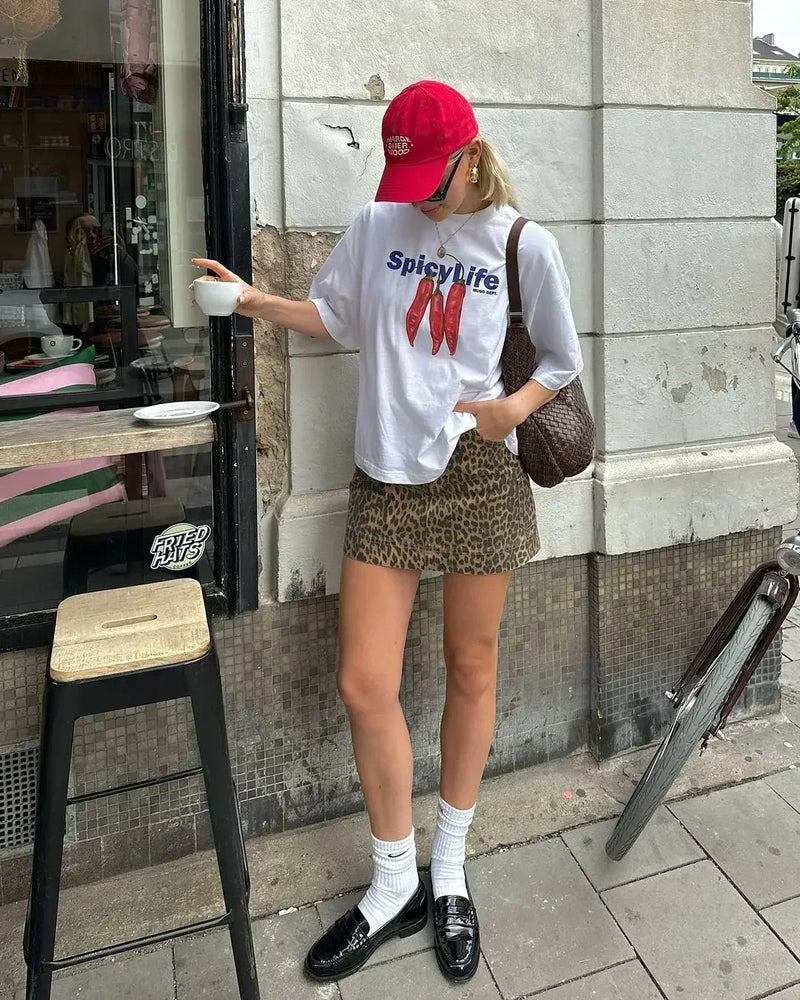Trap Star Oversized Tee – Crown Money Fire Print Streetwear