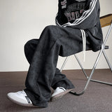 harajuku streetwear tie dye casual pants men women wide leg straight mopping trousers oversize korean fashion drawstring pants relaxed fit trousers