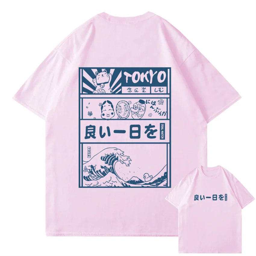 Anime Aesthetic Shirt – Men Hip Hop Streetwear T Shirt Japanese Kanji Cartoon – Edgy Streetwear for All Genders