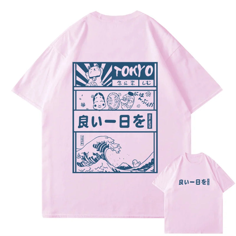 Anime Aesthetic Shirt – Men Hip Hop Streetwear T Shirt Japanese Kanji Cartoon – Edgy Streetwear for All Genders