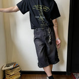 mens hip hop washed denim shorts broken hole folds burr edge street punk cowboy middle pants pockets bomber quarter pants y2k vintage washed jeans