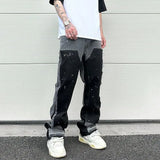 color washed denim mens jeans pants fashion graffiti patchwork loose biker red jeans streetwear hip hop casual straight pants unique jeans style 5194