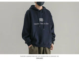 Fashionable Korean Personalized Hooded Sweatshirt Men's Letter Autumn and Winter Tops Japanese Casual Loose Pullover Jacket Tops