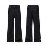 men black elastic denim micro flared jeans pants streetwear fashion cleanfit hip hop punk slim fit jeans y2k pants trouser stacked flare jeans