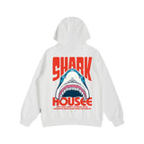 New In Anime Shark Graphic Printed Hooded Sweatshirts Men Hip Hop Fash