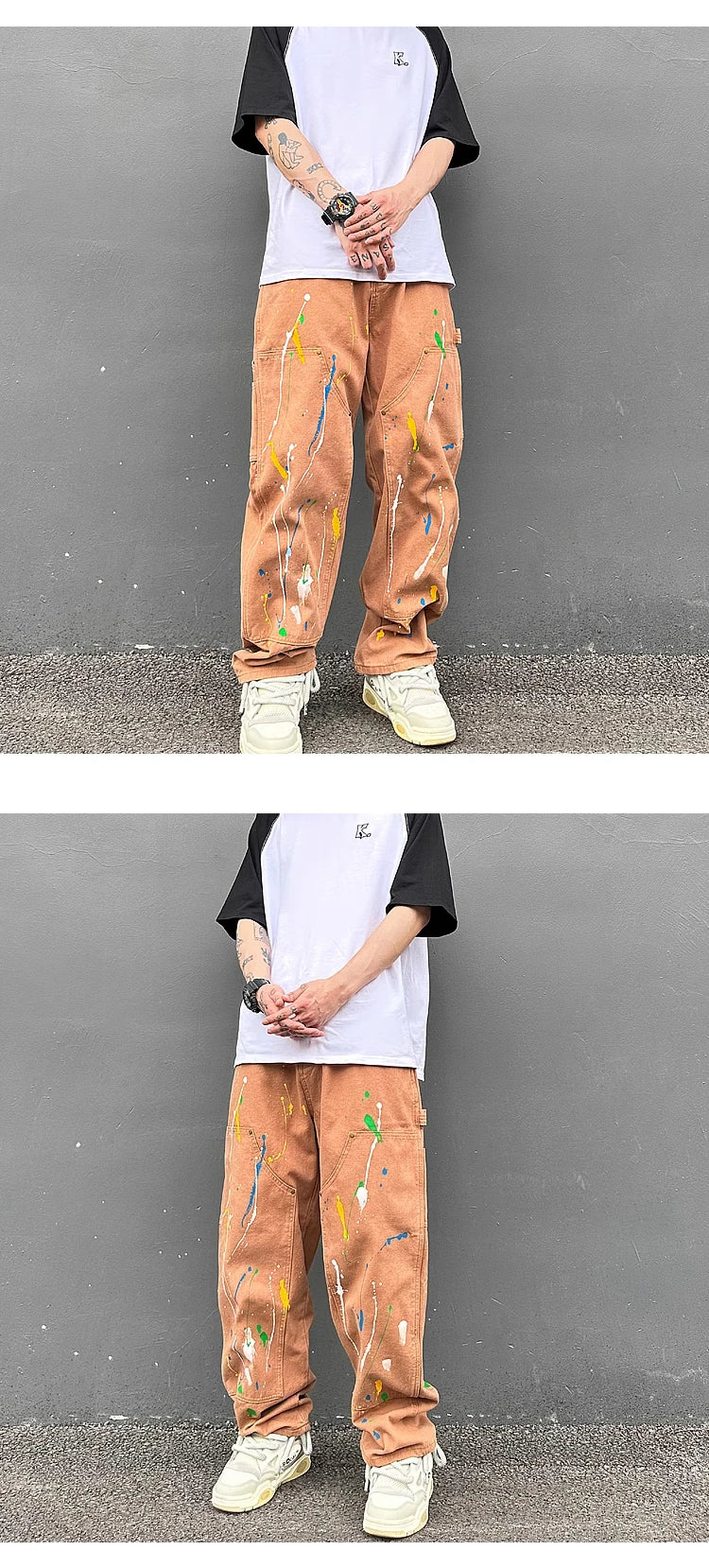 fashion graffiti printed denim jeans mens high street zipper straight jeans hip hop streetwear casual loose joggers jeans pants unique joggers style 1521