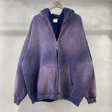 Harajuku crying character featuring mens oversize long sleeve washed double zipper cardigan hoodies loose plus plush gradient womens hooded pullovers winter