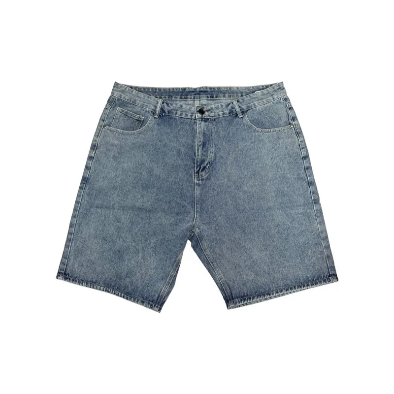 mens plus size denim jeans shorts casual high street straight jeans hip hop streetwear basic short joggers pants men clothing unique joggers style 4087